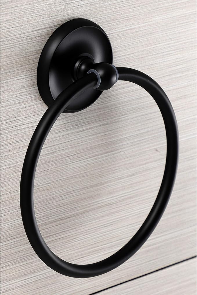Kingston Brass BA314MB Classic Towel-Ring, Matte Black