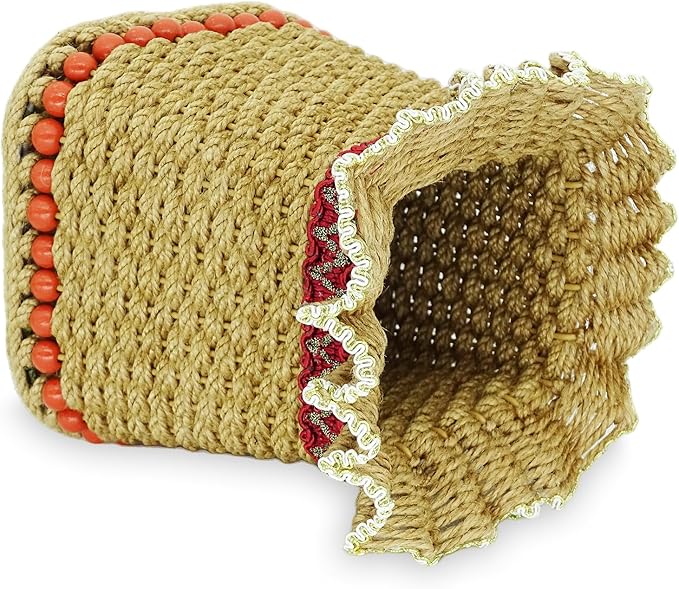 Zenpeace Wicker Basket, Suitable For Hand-Woven Basket In Bedrooms, Kitchens, Bathrooms and Living Rooms, for Organizing and Decorating Projects, Storage Various Items and Keys
