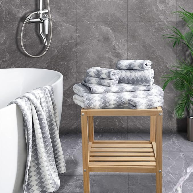 Gray Hand Towels Set 2 Pack-16“x31” Ultra Soft Microfibers Bathroom Towel Set Highly Absorbent Quick Dry Luxury Premium Towel Lightweight Cozy Durable Hand Towel Collection Hotel Spa Gym Kitchen