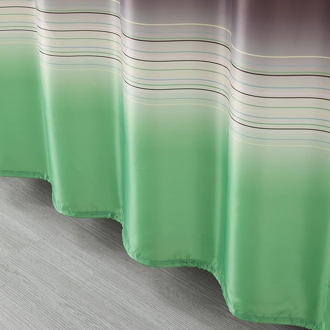 Fabric Shower Curtain, Green and Brown Shower Curtains for Bathroom, Waterproof Bathroom Curtains, 72" W x 72" H