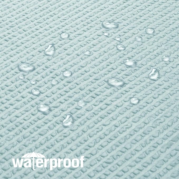 OVZME Small Stall Shower Curtain - Embossed Textured Bathroom Curtain, 36 x 72 Shower Curtain for RV Camper, Machine Washable Water Resistance, Light Green