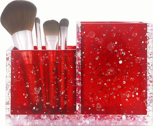 LUANT Vanity Countertop Accessory Oranizer, Holder for Makeup Brush and Teethbrush, Cotton Swabs Balls and Cosmetic Pads Storage, Gift for Mom, Teach, Wife and Girl Friend