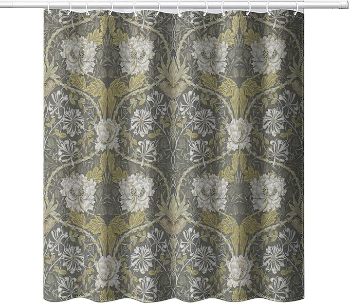 Retro Flower Shower Curtains William Morris Vintage Country Boho Flower Art Print Shower Curtains 72""×72"" Inch, Style-4