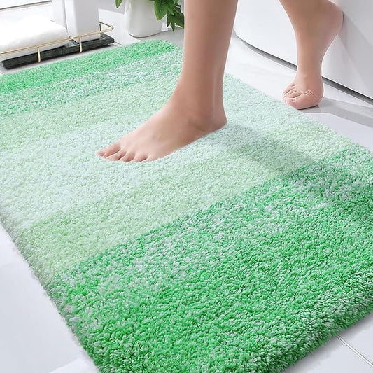 OLANLY Bathroom Rugs Mat 36x24, Extra Soft Absorbent Microfiber Bath Rugs, Rubber Backing, Quick Dry, Machine Washable Bath Mats for Bathroom Floor, Tub and Shower, Home Decor Accessories, Green