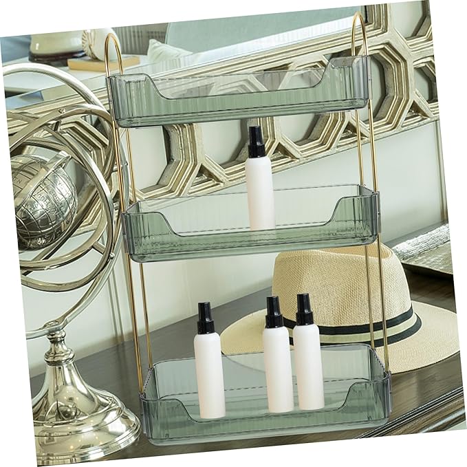 OUNONA Bathroom Tiered Organizer Shelf for Cosmetics Storage Rack for Bathroom Countertop Versatile Dresser Storage Holder for Toiletries and Sundries
