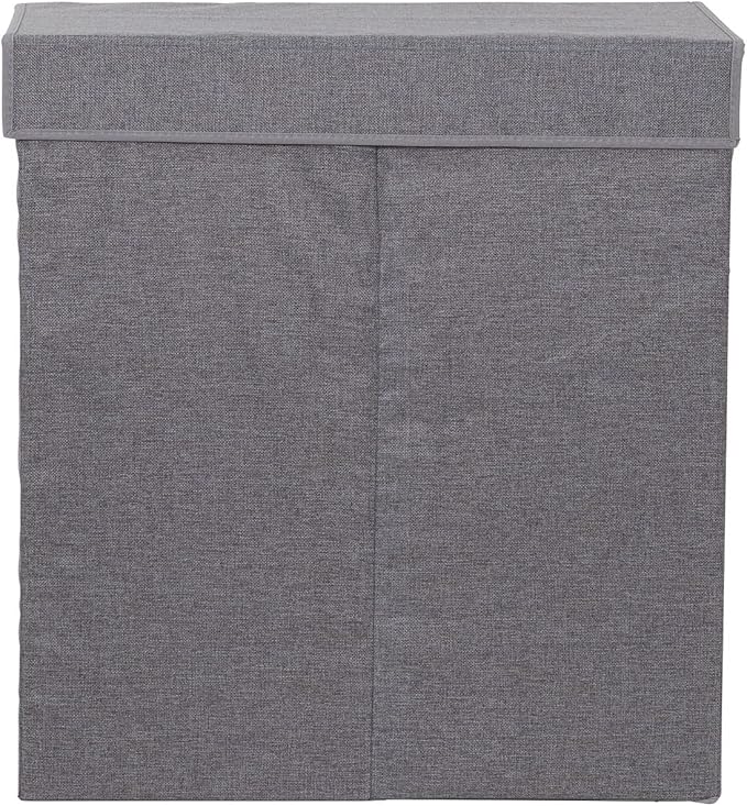 Household Essentials Collapsible Laundry Sorter with Lid, Gray
