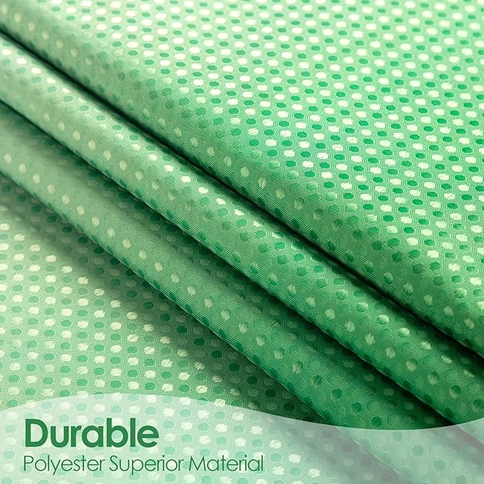 MitoVilla Green Ombre Waffle Small Stall Shower Curtain 36 x 72, Half Size Fabric Narrow Shower Curtains for Bathroom Decor, 36 inch Weighted Shower Curtain Set with Plastic Hooks
