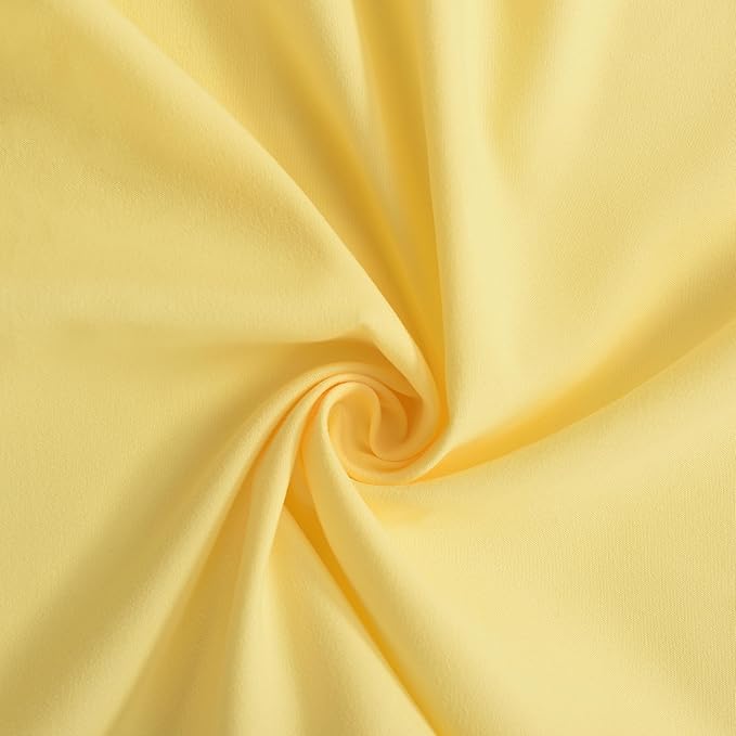 Bright Yellow Shower Curtain, Vintage Handcrafted Bow Tie Bath Curtain for Master Bathroom, Ruched Microfiber Bathroom Curtain with 12 Buttonholes, 72" W x 72" H (LQ-10)