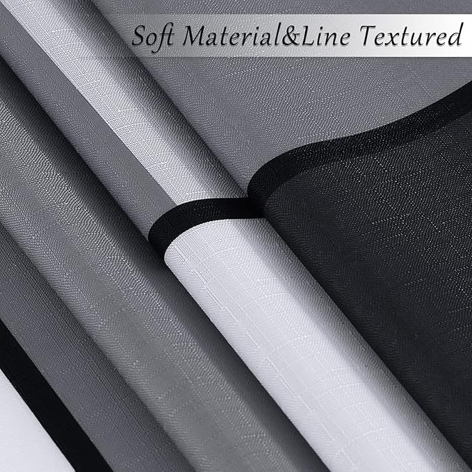 Hokibero Grey Modern Shower Curtain Set Gray Shower Curtains for Bathroom Slub Fabric Geometric Bath Curtains Decorative Black Water Repellent for Bathtubs Hotels, 72x72, Grey