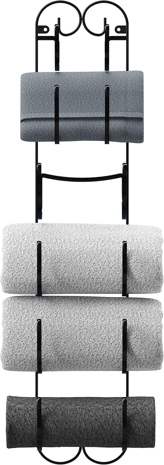 Deco Brothers 6-Tier Towel Rack, Wall Mounted Towel Holder, Bronze
