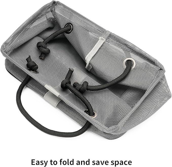 TOPASION Bath Storage Shower Caddy Organizer for Bathroom, College Dorm, Camp, Gym (Small Grey)
