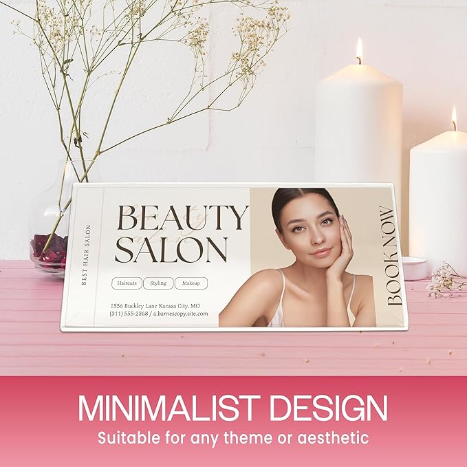 Beauticom Cosmetology/Business Table Top Licensed Holder (Acrylic Made Quality) (Quantity: 6pcs)