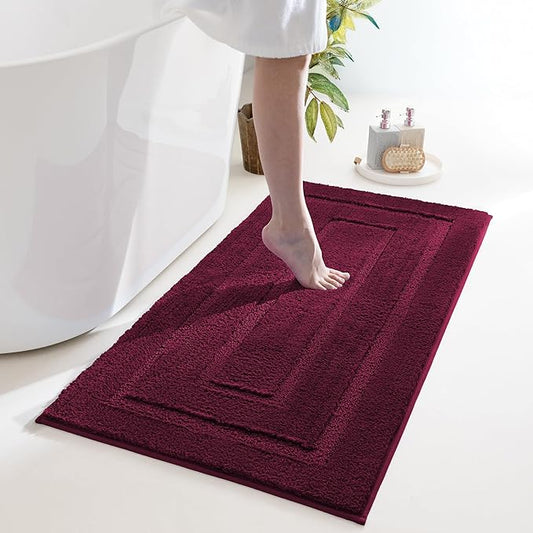 GRANNY SAYS Bathroom Rugs Non Slip, 24"x 48", Bath Rugs for Bathroom Washable, Bath Mats for Floor, Microfiber Bath Mat for Tub, Absorbent Bath Rugs for Shower Room, Strawberry Red