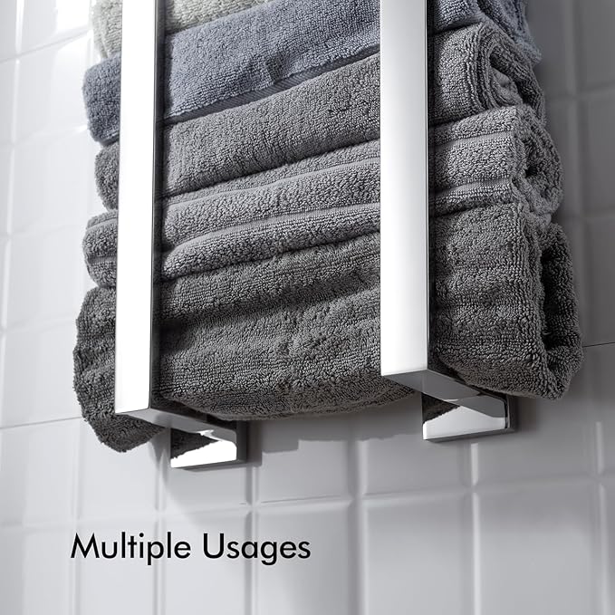 BANOLUX Towel Rack, 12-Inch Single Towel Bars for Bathroom, Towel Racks for Bathroom Wall Mounted SUS304 Stainless Steel Hand Towel Holder Heavy Duty, Chrome Towel Bar 2 Pack, A7-TB-PC-12IN-2PACK