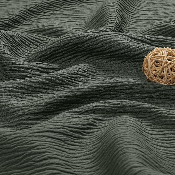 Aiyufeng 3D Textured Olive Green Shower Curtain for Bathroom, Fabric Shower Curtain Soft Cloth & Hotel Spa Quality, Luxury Boho Bathroom Curtains, Machine Washable, Olive Green, 72x72 Inches