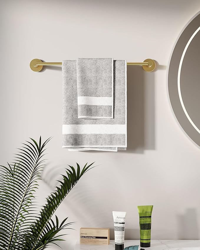 18-inch Gold Single Towel Bar Towel Rack Hand Towel Holder Stainless Steel and Zinc Alloy 1pc for Kitchen and Bathroom Wall Mount Heavy Duty Storage