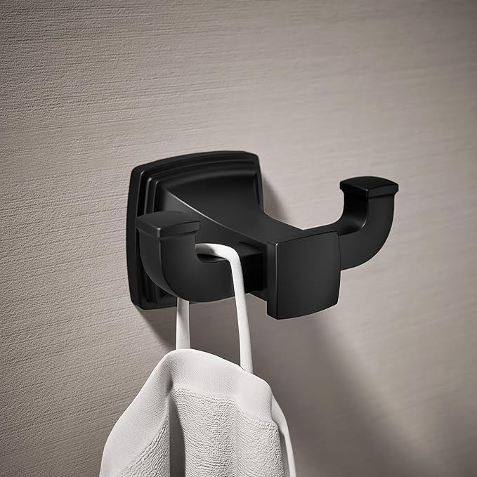 Kohler 27411-BL Riff® Double Robe Hook, Matte Black
