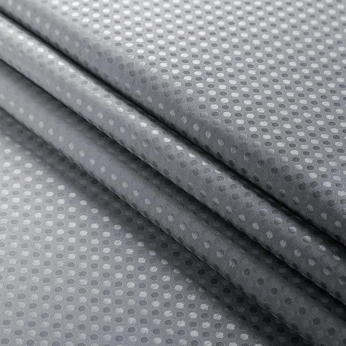 Gibelle Extra Long Shower Curtain 72 x 84, Tall Grey Ombre Shower Curtain for Bathroom, Waffle Weave Fabric Shower Curtain Set with Hooks, Water Repellent, Machine Washable
