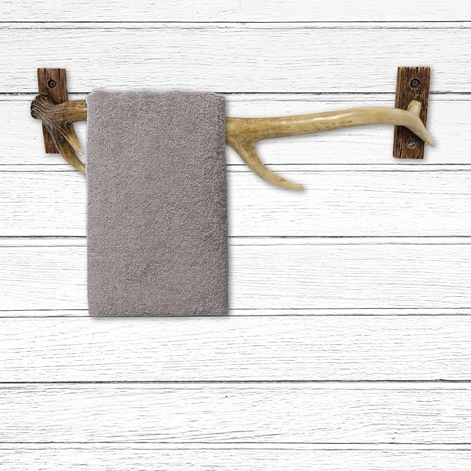 Towel Bar in Rustic Faux Antler Design - Wall Mounted Towel Holder for Cabin Lodge Decor
