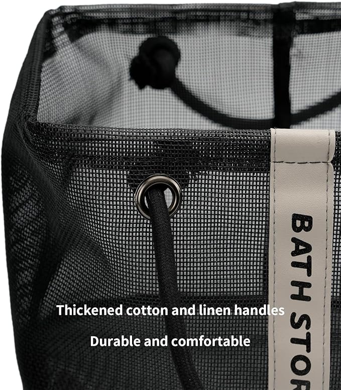 TOPASION Bath Storage Shower Caddy Organizer for Bathroom, College Dorm, Camp, Gym (Small Black)