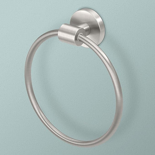 Gatco 4672 Reveal Towel Ring, Satin Nickel | Wall Mount 6.63" Dia. Towel Holder Ring