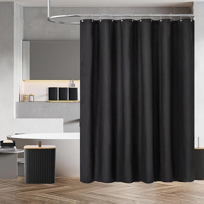 Bathroom Set - 22PCS Black Bathroom Accessories Set Trash Can Toilet Brush Holder Set Soap Dispenser Bathroom Accessory Set with Shower Curtain Bathroom Decor Set for Home, Restroom