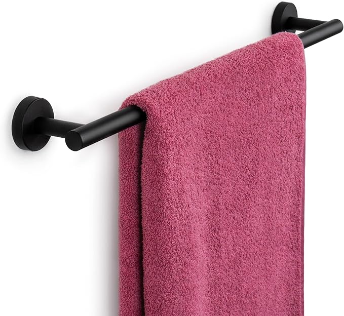 Marmolux Acc - 16" Matte Black Towel Bar for Bathroom - Hand Towel Holder Towel Rod - Bathroom Towel Racks - Towel Hanger Heavy Duty Wall Mount Bathroom Hardware Stainless Steel - Bathroom Accessories