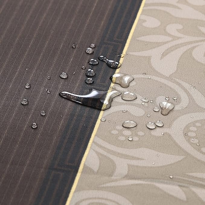 Long Fabric Shower Curtain, Brown Chocolate Tan Stripe Cloth Shower Curtains for Bathroom, Waterproof Bathroom Curtains, 62" W x 78" H
