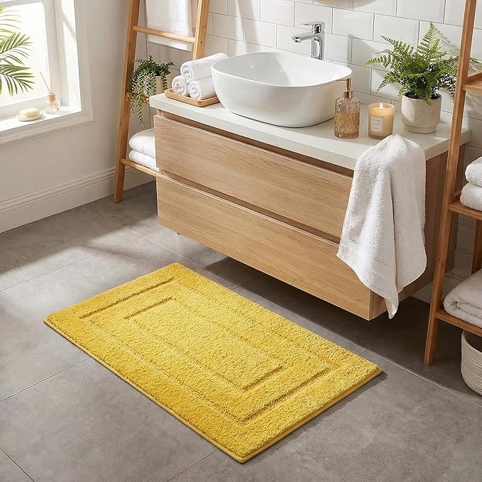 GRANNY SAYS Bathroom Rug Mat,36" x 24" Bath Mats for Bath Non-Slip, Super Soft and Water Absorbent, Microfiber Bath Rugs, Machine Wash Dry, Large Bath Rugs for Bathroom Floor, Yellow