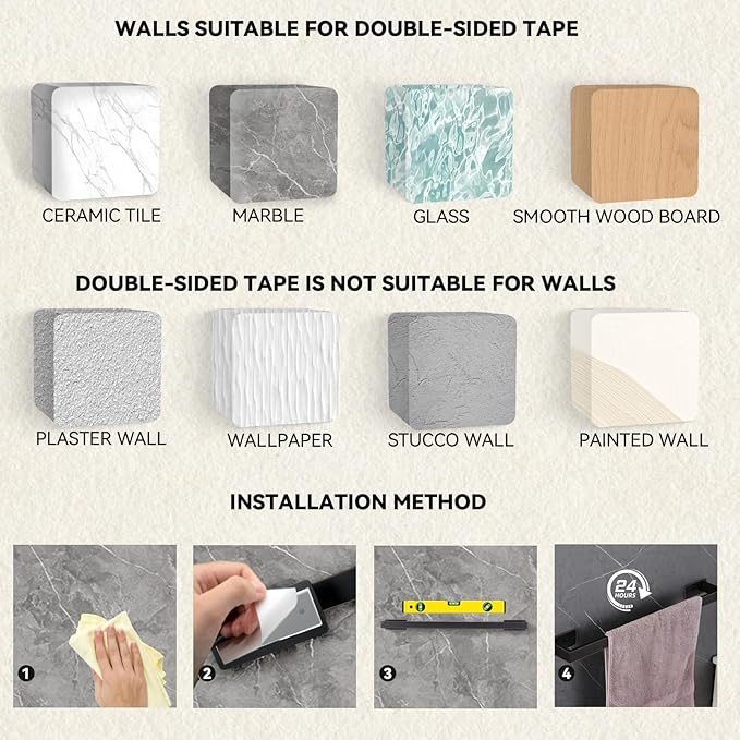 LANC ORB Hand Towel Holder 12-Inch Self-Adhesive Towel Bar for Bathroom Wall Mounted and No Drilling Towel Ring, Sticky on Kitchen Bathroom Towel Rod Oil Rubbed Bronze, A8310ORB-L3