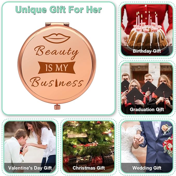 Makeup Lover Gifts Compact Makeup Mirror Makeups Artist Gifts for Women Estheticians Gift Cosmetology Beautician Appreciation Gift Folding Makeups Mirror Birthday Graduation