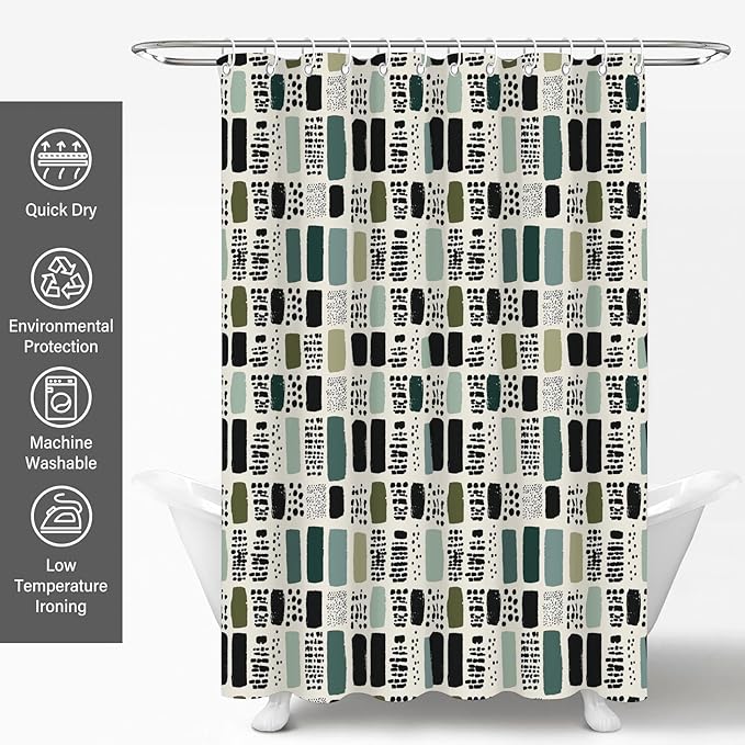 Sage Green Shower Curtains for Bathroom,72x78 in Long Boho Shower Curtain for Modern Aesthetic Bathroom Accessories,Funny Waterproof Polyester Sage Bath Decor