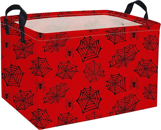 Rectangular Kids Baskets Spider Basket Cute Storage Bins Organizer Box Boys Room Decor for Home.(Red spider)