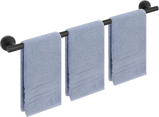 Livabber Bath Towel Bar, 304 Stainless Steel Towel Rack, Heavy Duty Towel Holder Wall Mounted for Bathroom/Kitchen, Usable Hanging Length-30 Inch, Total Length-33 Inch (Black)