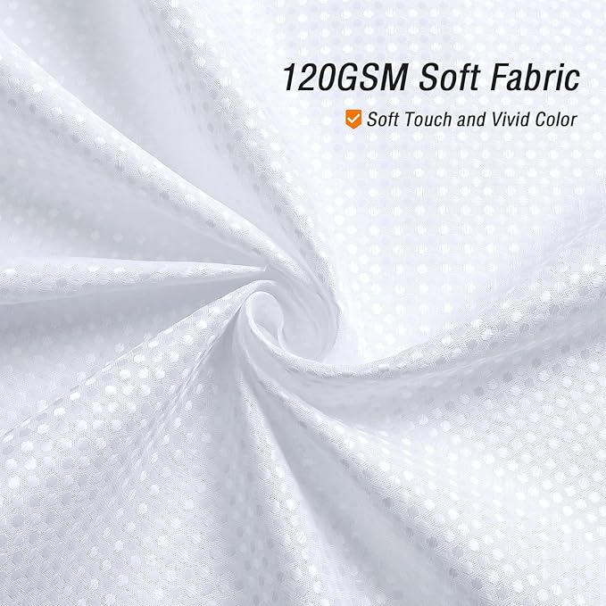 Gibelle White Shower Curtain, Waffle Weave Textured Fabric Shower Curtain for Bathroom - Soft Cloth & Hotel Spa Luxury, Water Repellent, Machine Washable, 72X72, White