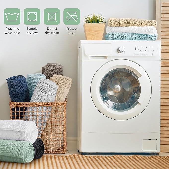Madison Park Splendor Reversible 100% Cotton Tufted Bathroom Rug-3000 GSM Hotel Quality Luxurious Plush Medium Pile Bath Mat Absorbent, Quick Dry, Shower Room Décor, 24x44 Green