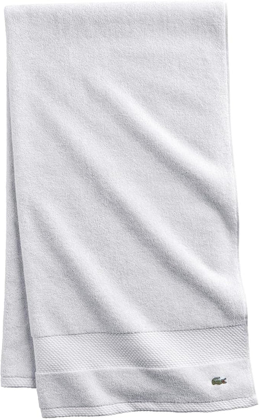 Lacoste Heritage 100% Supima Cotton Bath Sheet, White, 35" x 70" – Highly Absorbent & Quick Drying, Premium Super Soft Bath Towel, Bathroom Essential, Gift for All Occasions, Machine Washable