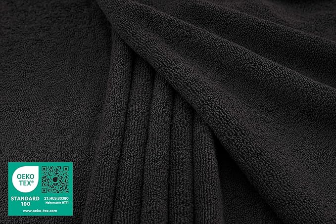 American Soft Linen 100% Cotton 600 GSM Turkish 40x80 Oversized Bath Towel Sheet, Extra Large Adult Towels for Bathroom, Black Bath Sheet