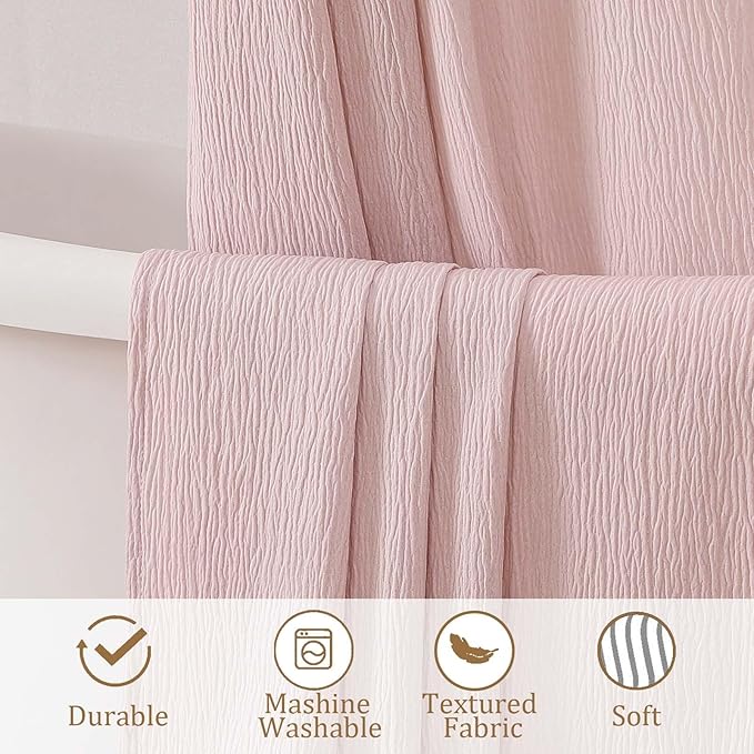 Aiyufeng 3D Textured Pink Shower Curtain for Bathroom, Fabric Shower Curtain Soft Cloth & Hotel Spa Quality, Luxury Boho Bathroom Curtains, Machine Washable, Pink, 72x72 Inches