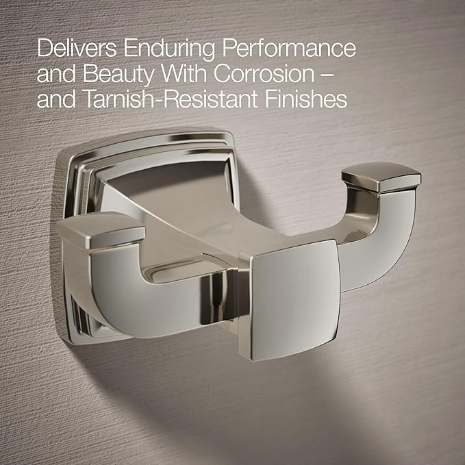 Kohler 27411-SN Riff® Double Robe Hook, Vibrant Polished Nickel