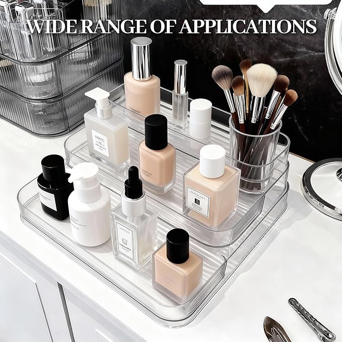 3 Tier Perfume Organizer for Women,Countertop Display Stand,Perfume Organizer for Dresser,Acrylic Risers Display Stands,Cosmetic Vanity Storage, Figurine Holder, Bathroom, Bedroom, Room Decor