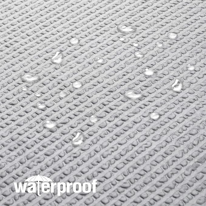 OVZME Small Stall Shower Curtain - Embossed Textured Bathroom Curtain, 36 x 72 Shower Curtain for RV Camper, Machine Washable Water Resistance, Light Grey