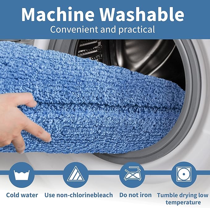GRANNY SAYS Blue Bathroom Rugs Non Slip, 20" x 32", Bath Rugs for Bath, Bathroom Rugs Washable，Absorbent Bath Mats for Bath Floor, Shower Microfiber Bath Mat for Tub