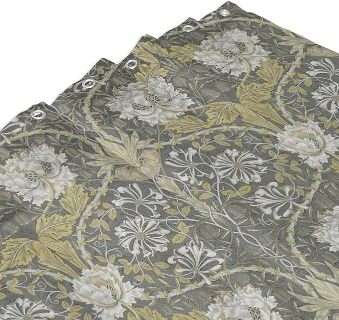 Retro Flower Shower Curtains William Morris Vintage Country Boho Flower Art Print Shower Curtains 66""×72"" Inch, Style-4