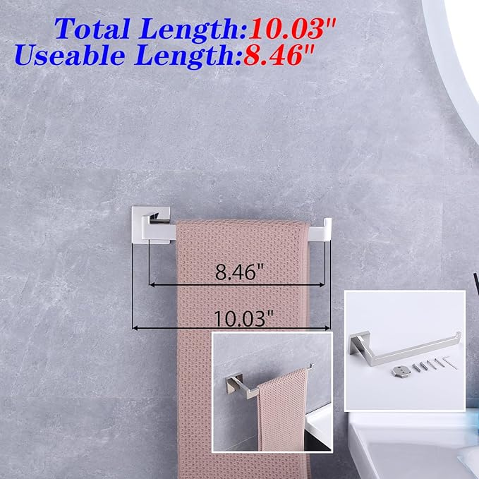 GERZWY Polished Stainless Steel Towel Ring Bathroom Hand Towel Holder for Bath Kitchen Garage Heavy Duty Wall Mounted FG1606-JG