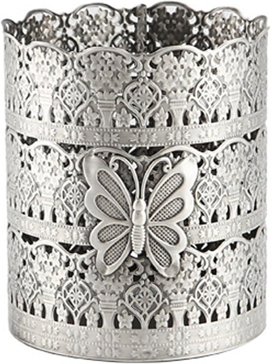 Butterfly Designed Vintage Hairbrush Holder Antique Make up Brush Holder Makeup Vanity Organizer (Brass (Matt Gold), Medium)