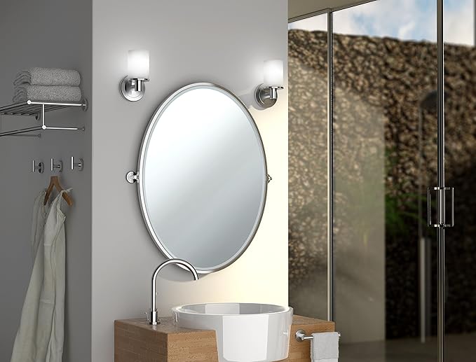 Gatco 1472C Latitude II Minimalist Bathroom Counter Top 2-Arm Pivot Hand Towel Holder, 12" Height, Chrome