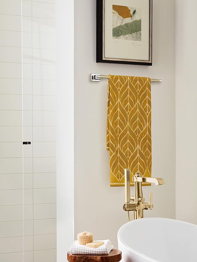 Amerock BH26614PNBBZ | Polished Nickel/Golden Champagne Towel Bar | 18 in (457 mm) Towel Rack | Esquire | Bathroom Towel Holder | Bathroom Hardware | Bath Accessories
