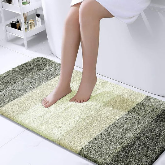 OLANLY Bathroom Rugs Mat 44x24, Extra Soft Absorbent Microfiber Bath Rugs, Rubber Backing, Quick Dry, Machine Washable Bath Mats for Bathroom Floor, Tub and Shower, Home Decor Accessories, Dark Green