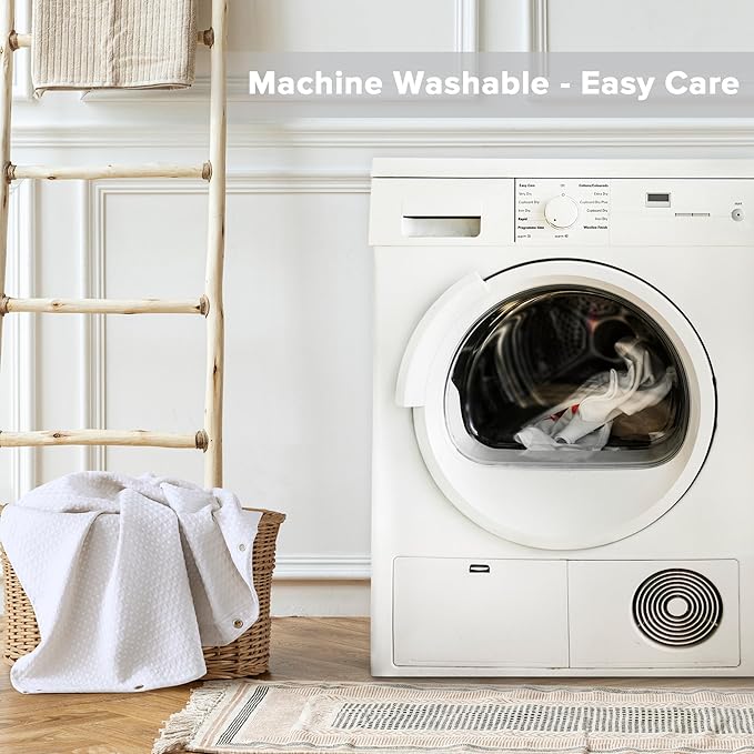 Madison Park Shower Curtain Waffle Weave, Vibrant Dyed, Waffle Shower Curtain 3M Scotchgard Moisture Management, Farmhouse Wide Shower Curtains for Bathroom, Extra Width: 108"x72" White